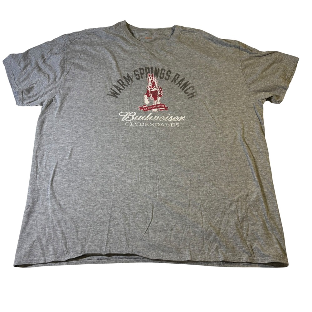 Camp David Budweiser Clydesdales Warm Springs Ranch Gray Graphic T-Shirt 3XL
